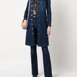 L'AGENCE Dark Blue Denim Long Jacket